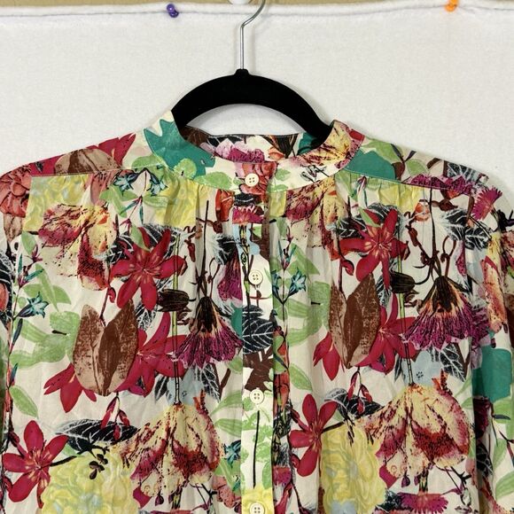 Alice + Olivia Silk Colorful Floral Button Up Career Office Blouse Top Size XS - Picture 4 of 9